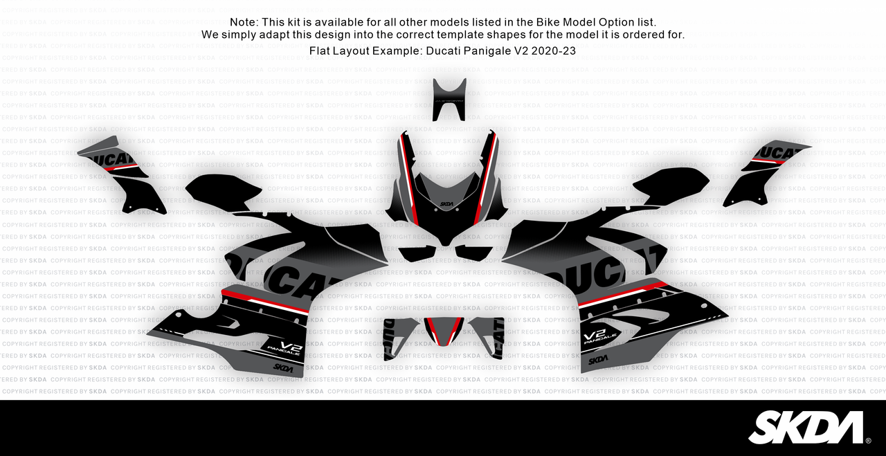 VERSARIO Blk/Grey Panigale Full Graphics Kit
