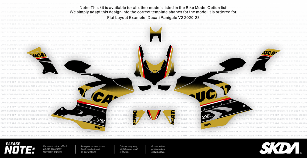 VERSARIO CHROME Blk/Gold Panigale Full Graphics Kit