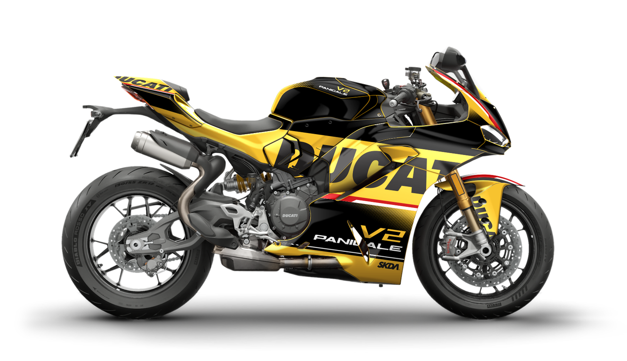 VERSARIO CHROME Blk/Gold Panigale Full Graphics Kit