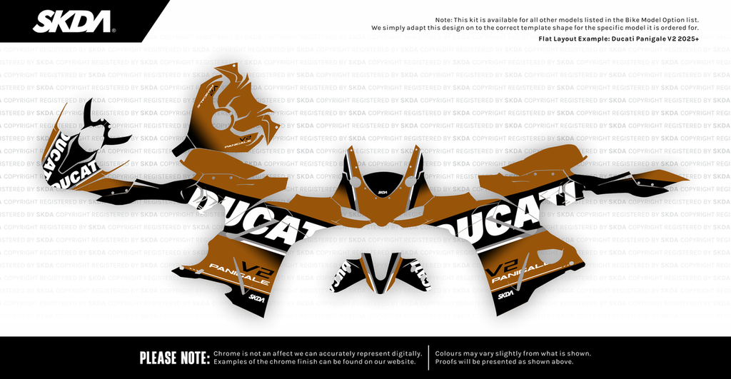 VERSARIO CHROME Bronze/Blk Panigale Full Graphics Kit