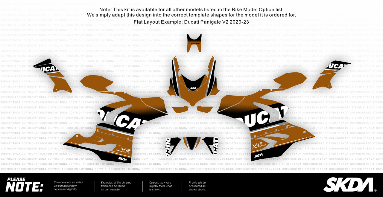 VERSARIO CHROME Bronze/Blk Panigale Full Graphics Kit