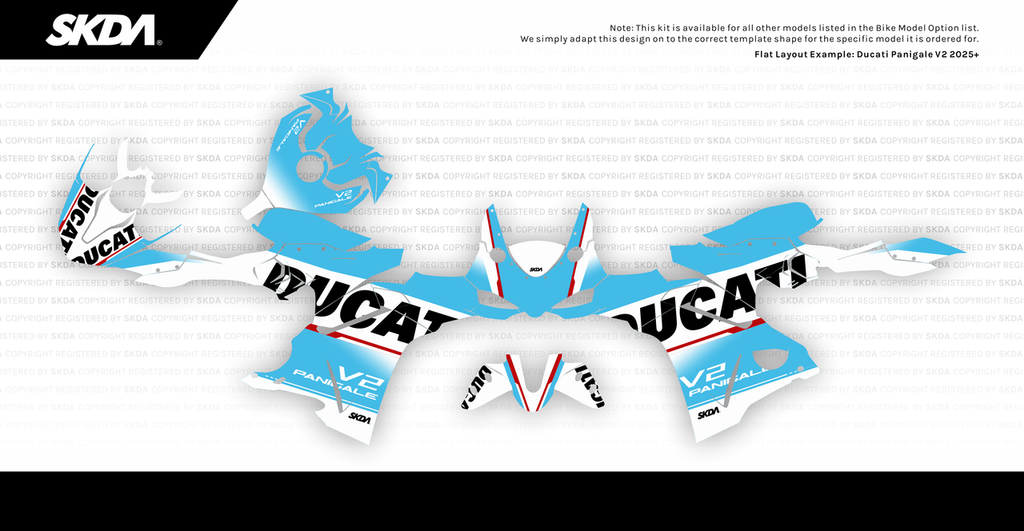 VERSARIO Cyan/White Panigale Full Graphics Kit