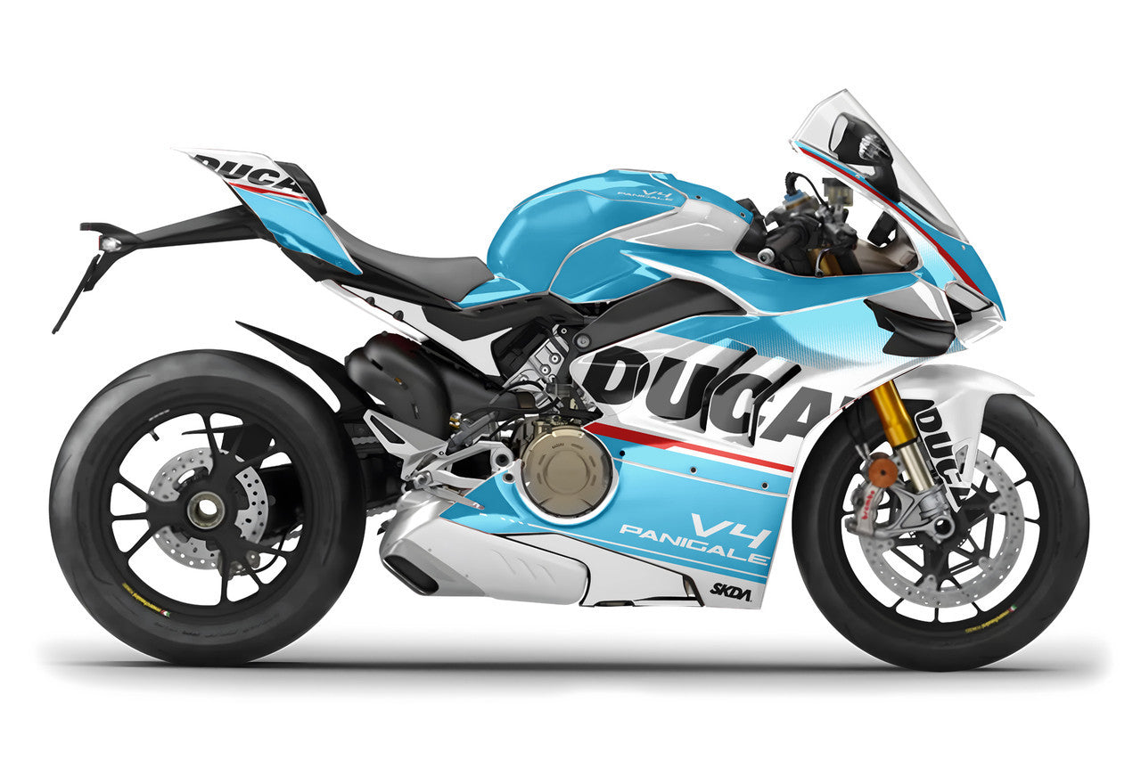 VERSARIO Cyan/White Panigale Full Graphics Kit