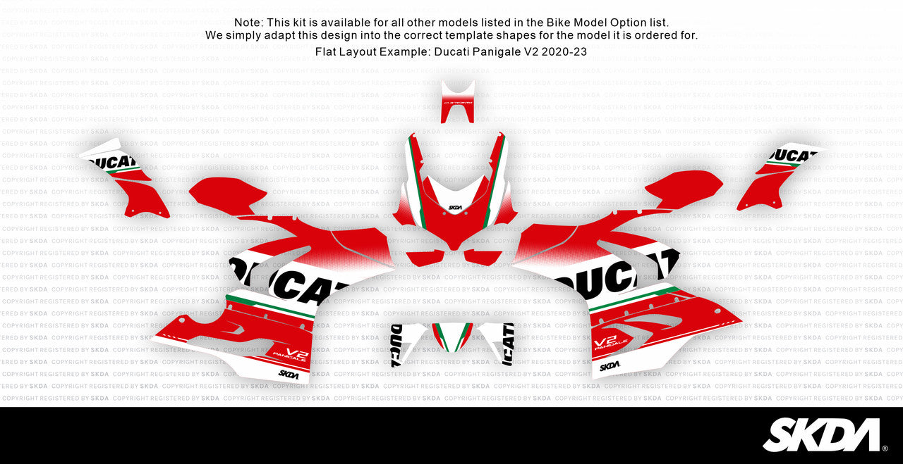 VERSARIO Red/White Panigale Full Graphics Kit