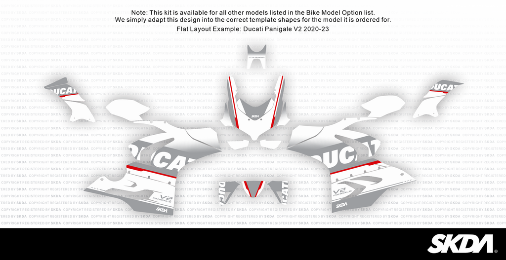 VERSARIO White/Grey Panigale Full Graphics Kit