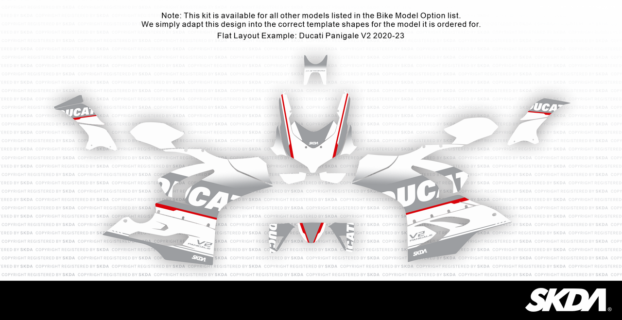 VERSARIO White/Grey Panigale Full Graphics Kit