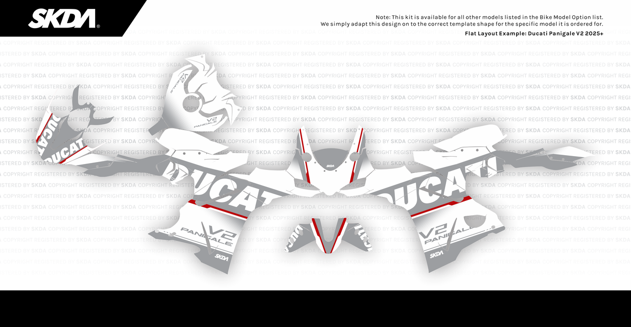 VERSARIO White/Grey Panigale Full Graphics Kit