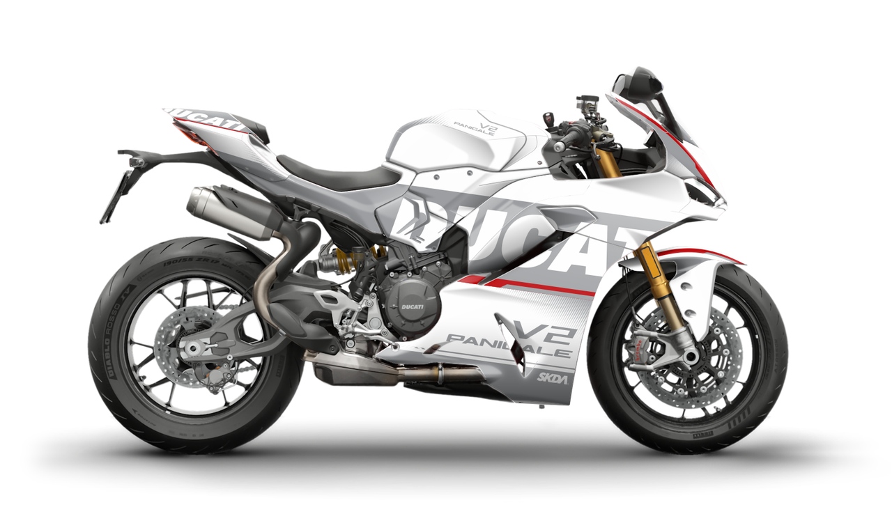 VERSARIO White/Grey Panigale Full Graphics Kit