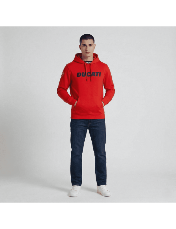 Ducati Mens Hooded Sweatshirt Essential Red