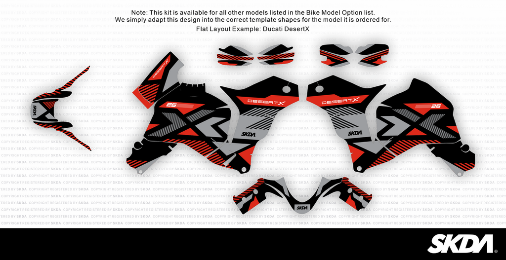 EXCEED Blk/Red Desert X Full Graphics Kit