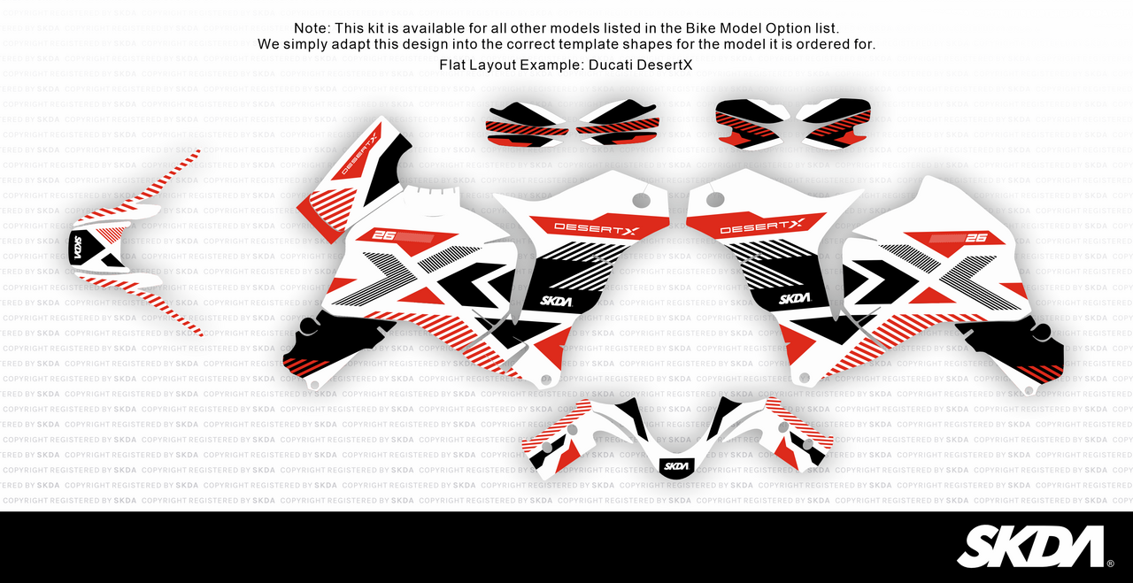 EXCEED Wht/Red Desert X Full Graphics Kit